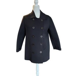 DKNY Women's Black Nylon Pea Coat Size 12